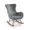 Schommelstoel Versa Kora Grijs Hout Metaal Rubberwood 86 x 92 x 67 cm