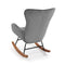 Schommelstoel Versa Kora Grijs Hout Metaal Rubberwood 86 x 92 x 67 cm