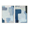 Schilderij Home ESPRIT Blauw Abstract Stads 100 x 4 x 140 cm (2 Stuks)