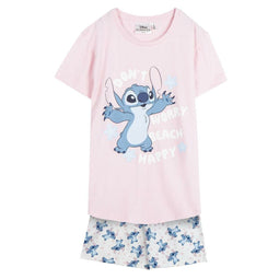 Zomerpyjama Stitch Roze Maat 12 Jaar