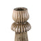 PTMD Myrtle Cream Ceramic Round Ribbed Vase L