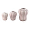 PTMD Hamish Pink Ceramic Round Wavy Shaped Vase M