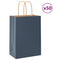 Papieren kraftzakken 50 st met hengsels 15x8x21 cm blauw