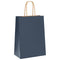 Papieren kraftzakken 50 st met hengsels 15x8x21 cm blauw