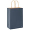 Papieren kraftzakken 50 st met hengsels 15x8x21 cm blauw