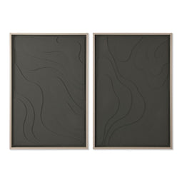 Schilderij Home ESPRIT Groen Beige Donker grijs polyestyreen Hout MDF Abstract Scandinavisch (2 S...