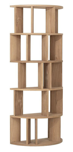 DTP Home Bookcase Forte round,175x75x38 cm, teakwood natural
