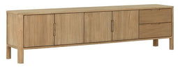 DTP Home TV stand Forte, 4 doors, 2 drawers,55x210x40 cm, teakwood natural