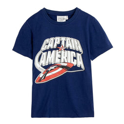 T-Shirt met Korte Mouwen voor kinderen The Avengers Blauw Maat 10 Jaar