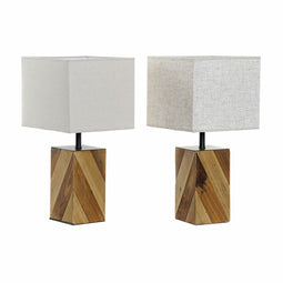 Bureaulamp DKD Home Decor 25,5 x 25,05 x 52 cm Spar Natuurlijk Beige Metaal Crème 220 V 60 W 25 x...