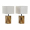 Bureaulamp DKD Home Decor 25,5 x 25,05 x 52 cm Spar Natuurlijk Beige Metaal Crème 220 V 60 W 25 x...