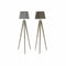 Vloerlamp DKD Home Decor 40 x 40 x 154 cm Natuurlijk Grijs Bruin 250 V 60 W Pijnboom (2 Stuks)