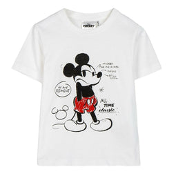 T-Shirt met Korte Mouwen voor kinderen Mickey Mouse Wit Maat 2 Jaar