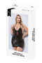 WETLOOK & MESH MINI DRESS BLACK, Q