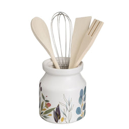 Pot voor Keukengerei BERRIES Hout Metaal Keramiek 12 x 12 x 13 cm