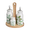 Olie en azijnset GREENS Wit Groen Hout Keramiek 210 ml 21 x 8,5 x 18 cm 4 Onderdelen