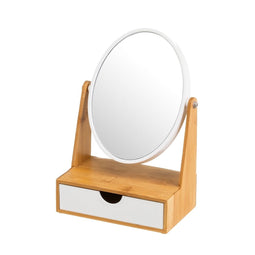 Vergrotende Spiegel Wit Natuurlijk Bamboe Kristal polyestyreen 17 x 10 x 25 cm