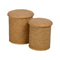 Poef RATÁN Natuurlijk Rotan 40 x 40 x 46 cm (2 Stuks)