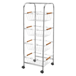 Groentetrolley Zilverkleurig Ijzer 28 x 26 x 78 cm
