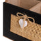 Mand HEARTS Wit Zwart Natuurlijk Hout Riet Hout MDF 25 x 17 x 28 cm