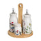 Olie en azijnset BERRIES Wit Rood Groen Hout Keramiek 210 ml 21 x 8,5 x 18 cm 4 Onderdelen