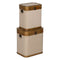 Kofferset Bruin Beige Polyester Populierenhout 40 x 30 x 45 cm (2 Stuks)