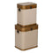 Kofferset Bruin Beige Polyester Populierenhout 40 x 30 x 45 cm (2 Stuks)