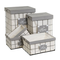 Mandenset Grijs Polyester Ijzer Hout MDF 800 ml 2 L 3 L 6 L 1,2 L 42 x 31 x 54 cm