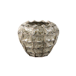 PTMD Cedric Cream Ceramic Round Wavy Pot Mixed Colors M