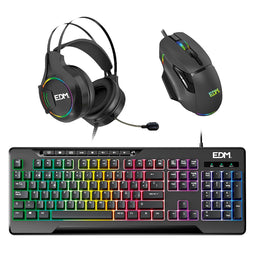Pack Gaming EDM 07755 for players RGB Qwerty Spaans 3 Onderdelen