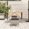 Tuintafel met acaciahouten blad 105x75x72 cm poly rattan grijs