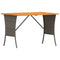 Tuintafel met acaciahouten blad 105x75x72 cm poly rattan grijs