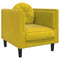 Fauteuil met kussen fluweel geel
