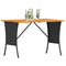 Tuintafel met acaciahouten blad 105x75x72 cm poly rattan zwart