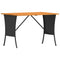 Tuintafel met acaciahouten blad 105x75x72 cm poly rattan zwart