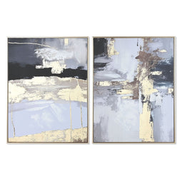 Schilderij Home ESPRIT Wit Gouden Modern dieren 60 x 3 x 80 cm (2 Stuks)
