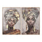 Schilderij Home ESPRIT Bruin Beige Gouden Koloniaal Afrikaanse 80 x 3,5 x 120 cm (2 Stuks)