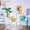 Nuptio Jarrón Dorado para Centros Mesa Boda con Panel Acrílico - Jarrones Altos 3 Piezas para Flores Columna Metal Soporte Centro Mesa Geométrico para Fiesta Cumpleaños Decoración(40cm/60cm/80cm)