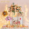 Nuptio Jarrón Dorado para Centros Mesa Boda con Panel Acrílico - Jarrones Altos 3 Piezas para Flores Columna Metal Soporte Centro Mesa Geométrico para Fiesta Cumpleaños Decoración(40cm/60cm/80cm)