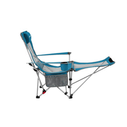 2-in-1 campingstoel, set van 2, inklapbare ligstoel, opvouwbare strandstoel met verstelbare rugleuning en voetensteun, grijs