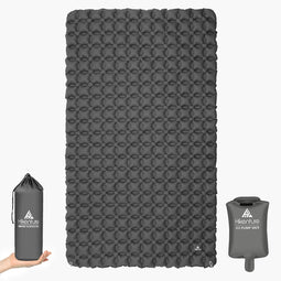 Camping slaapmat voor 2 personen, dubbel/ultralicht, opblaasbaar dubbel luchtmatras, kleine verpakkingsmaat met pomp, extra brede slaapmat, 115 cm, voor outdoor, wandelen, trekking, stran...