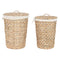 Wasmand DKD Home Decor Natuurlijk Bruin Wit Tropisch 40 x 40 x 58 cm