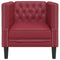 Fauteuil Chesterfield-stijl kunstleer wijnrood