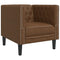 Fauteuil Chesterfield-stijl kunstsude bruin