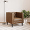 Fauteuil Chesterfield-stijl kunstsude bruin