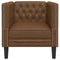 Fauteuil Chesterfield-stijl kunstsude bruin