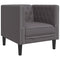 Fauteuil Chesterfield-stijl kunstleer grijs