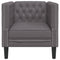 Fauteuil Chesterfield-stijl kunstleer grijs