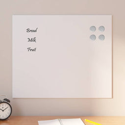 Magneetbord voor aan de wand 60x50 cm gehard glas wit