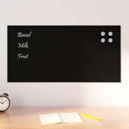 Magneetbord voor aan de wand 80x40 cm gehard glas zwart